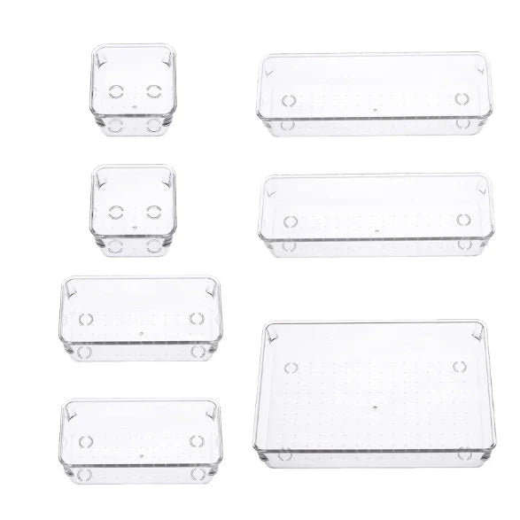 Kit Organizadores de Gaveta em Acrílico Modular | 7 ou 14 Peças Multiuso – Lumia