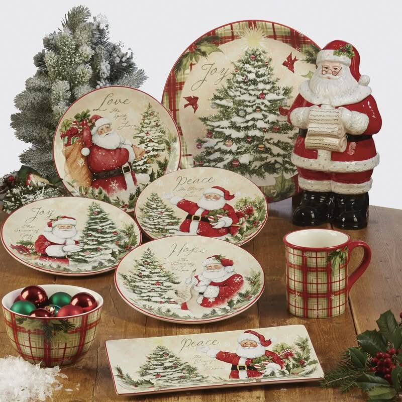 Conjunto de Louça de Natal Holiday Wishes – 16 Peças