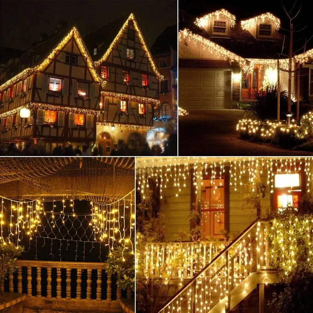 Cortina de Luzes LED Natalinas – Encanto e Magia para sua Casa