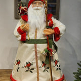 PAPAI NOEL CARDEAL EM PÉ VERMELHO E VERDE 80CM